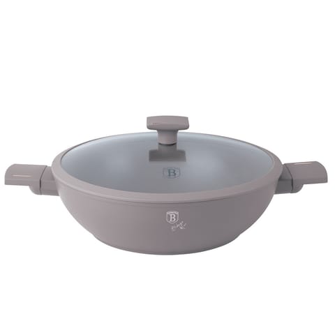 ⁨WOK TYTANOWY Z POKRYWĄ 30cm BERLINGER HAUS BH-8095 TAUPE⁩ w sklepie Wasserman.eu