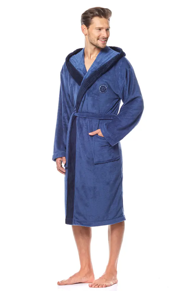 ⁨Bathrobe George Navy (Size XXL)⁩ at Wasserman.eu