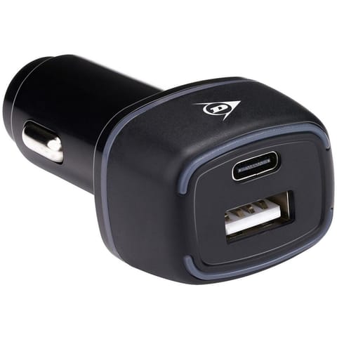 ⁨ŁADOWARKA SMOCHODOWA MULTI USB A + USB C DUNLOP⁩ w sklepie Wasserman.eu