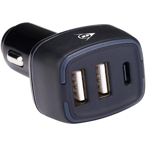 ⁨ŁADOWARKA SAMOCHODOWA MULTI 2x USB A + USB C DUNLOP⁩ w sklepie Wasserman.eu