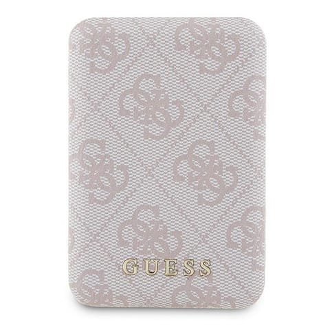 ⁨Guess Powerbank indukcyjny 15W GUPB5FP4EMGP 5000mAh różowy/pink 4G Leather Metal Logo MagSafe⁩ w sklepie Wasserman.eu