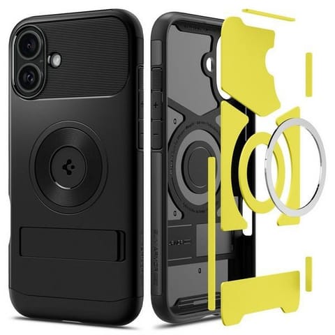 ⁨Spigen Slim Armor Mag iPhone 16 6.1" Magsafe czarny/black ACS08227⁩ w sklepie Wasserman.eu