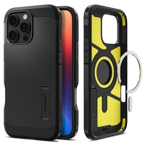 ⁨Spigen Tough Armor MAG iPhone 16 Pro Max 6.9" MagSafe czarny/black ACS08013⁩ w sklepie Wasserman.eu