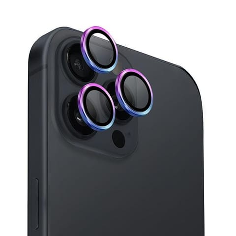 ⁨UNIQ Optix Aluminium Camera Lens Protector iPhone 16 Pro 6.3" / 16 Pro Max 6.9" iridescent szkło na obiektyw aparatu z aplikatorem⁩ w sklepie Wasserman.eu