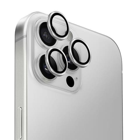 ⁨UNIQ Optix Aluminium Camera Lens Protector iPhone 16 Pro 6.3" / 16 Pro Max 6.9" sterling silver szkło na obiektyw aparatu z aplikatorem⁩ w sklepie Wasserman.eu