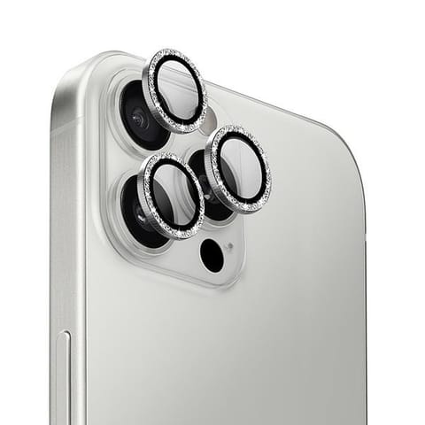 ⁨UNIQ Optix Aluminium Camera Lens Protector iPhone 16 Pro 6.3" / 16 Pro Max 6.9" white shimmer szkło na obiektyw aparatu z aplikatorem⁩ w sklepie Wasserman.eu