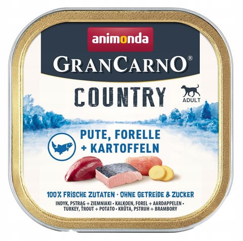 ⁨ANIMONDA GranCarno Adult Country Turkey, trout and potatoes - wet dog food - 150g⁩ at Wasserman.eu