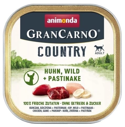 ⁨ANIMONDA GranCarno Adult Country Chicken, venison and parsnips - wet dog food - 150g⁩ at Wasserman.eu