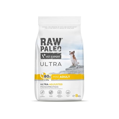 ⁨RAW PALEO Ultra Mini Adult Turkey - dry dog ​​food - 8 kg⁩ at Wasserman.eu