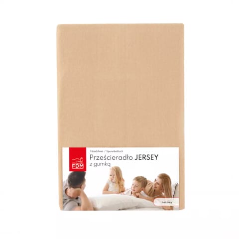 ⁨Prześcieradło JERSEY beż - 120 x 200⁩ w sklepie Wasserman.eu