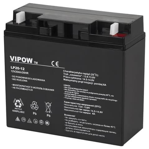 ⁨VIPOW BAT0218 gel battery 12V 20Ah⁩ at Wasserman.eu