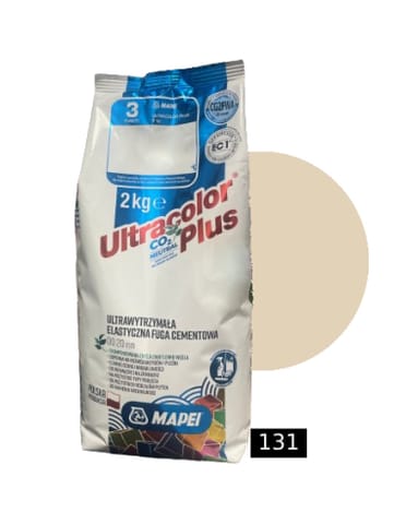 ⁨Fuga elastyczna cementowa Mapei Ultracolor Plus 131 wanilia 2 kg⁩ w sklepie Wasserman.eu