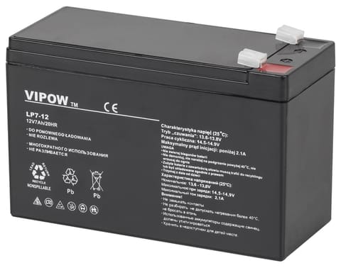 ⁨Akumulator żelowy Vipow (12 V, 7 Ah)⁩ w sklepie Wasserman.eu