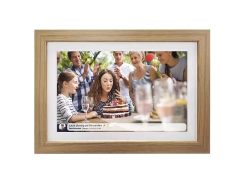 ⁨Denver photo frame with FRAMEO 10.1" 16GB light wood⁩ at Wasserman.eu