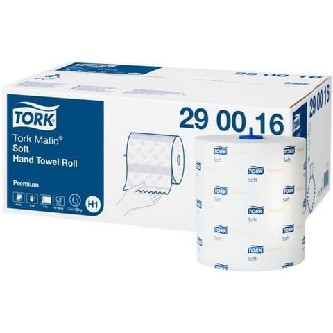 ⁨Towel in roll white 120m 2w (6 rolls) H1 120016 TORK Matic cellulose system⁩ at Wasserman.eu