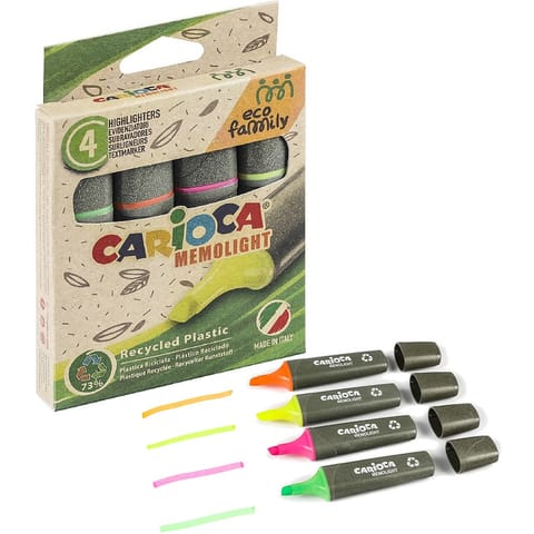⁨Zakreślacze Carioca EcoFamily 4 kolory⁩ w sklepie Wasserman.eu