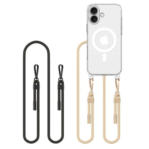 ⁨Etui IPHONE 16 Tech-Protect Flexair Chain MagSafe Black & Taupe transparentne⁩ w sklepie Wasserman.eu