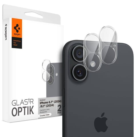 ⁨Szkło Hartowane na Aparat IPHONE 16 / IPHONE 16 PLUS Spigen Optik Glas.tr Camera Protector 2-Pack Crystal Clear⁩ w sklepie Wasserman.eu