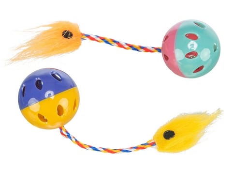 ⁨TRIXIE RATTLING BALL WITH FEATHER 2pcs. [TX-4165]⁩ at Wasserman.eu