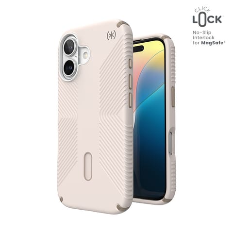 ⁨Speck Presidio2 Grip ClickLock & MagSafe - Etui iPhone 16 (Bleached Bone / Heirloom Gold / Hazel Brown)⁩ w sklepie Wasserman.eu