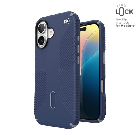 ⁨Speck Presidio2 Grip ClickLock & MagSafe - Etui iPhone 16 (Coastal Blue / Dust Grey / White)⁩ w sklepie Wasserman.eu