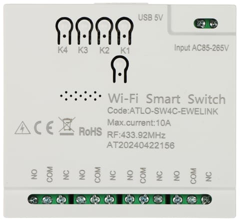 ⁨INTELIGENTNY PRZEŁĄCZNIK ATLO-SW4C-EWELINK Wi-Fi, eWeLink⁩ w sklepie Wasserman.eu