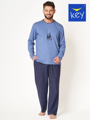 ⁨PIŻAMA KEY MNS-458 B24 (kolor niebieski, rozmiar M)⁩ w sklepie Wasserman.eu