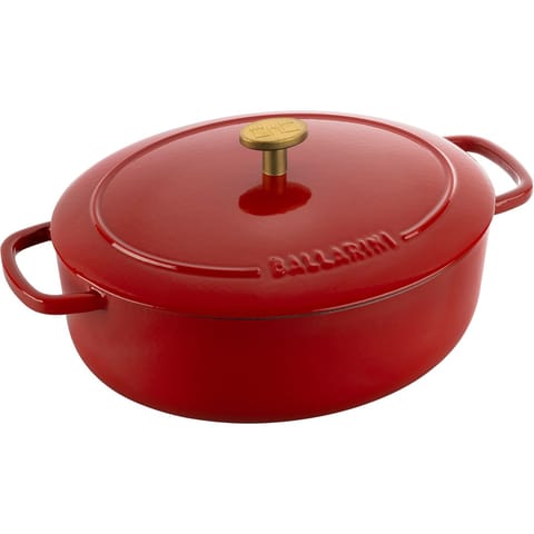 ⁨Ballarini Bellamonte Oval Cast Iron Casserole - Red, 2.2 ltr⁩ at Wasserman.eu