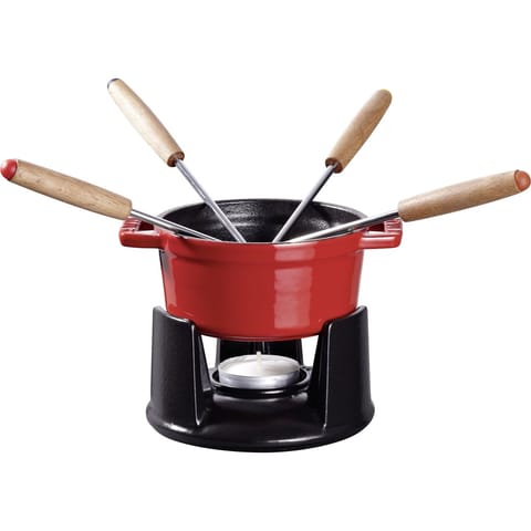 ⁨Mini fondue set Staub - 10 cm, Red⁩ at Wasserman.eu