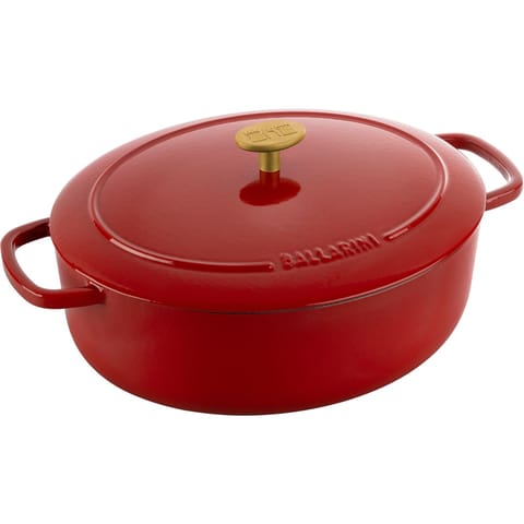 ⁨Ballarini Bellamonte Oval Cast Iron Casserole - 4.5 ltr, Red⁩ at Wasserman.eu