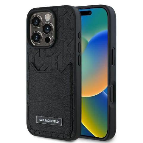⁨Karl Lagerfeld KLHCP16XPGKHPRPK iPhone 16 Pro Max 6.9" czarny/black hardcase Cardslots Monogram⁩ w sklepie Wasserman.eu