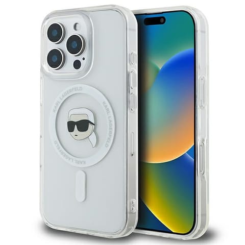 Karl Lagerfeld KLHMP16LHLSKIH iPhone 16 Pro 6.3" biały/white hardcase IML Metal Karl Head MagSafe w sklepie Wasserman.eu