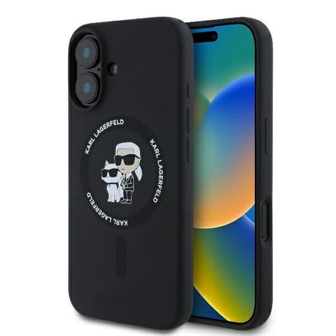 ⁨Karl Lagerfeld KLHMP16MSCMKCRHK iPhone 16 Plus 6.7" czarny/black hardcase Silicone Karl&Choupette Ring MagSafe⁩ w sklepie Wasserman.eu