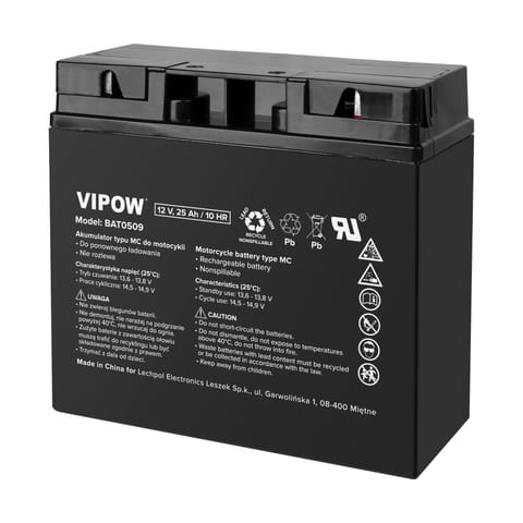 ⁨VIPOW Type MC Motorcycle Battery Pack 12V 25Ah⁩ at Wasserman.eu