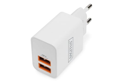 ⁨Ładowarka sieciowa zasilacz 2x USB-A 15,5W Biała⁩ w sklepie Wasserman.eu