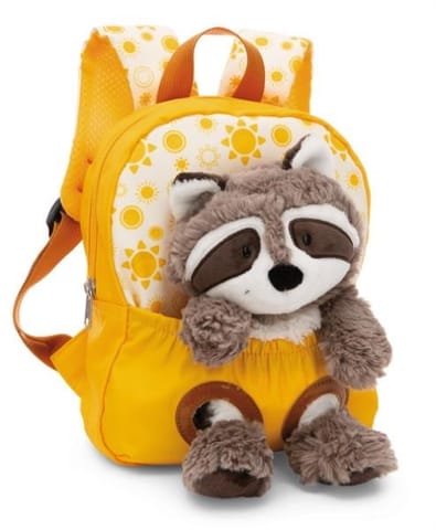 ⁨NICI 49846 Backpack 21x26cm yellow + Raccoon mascot 25cm⁩ at Wasserman.eu