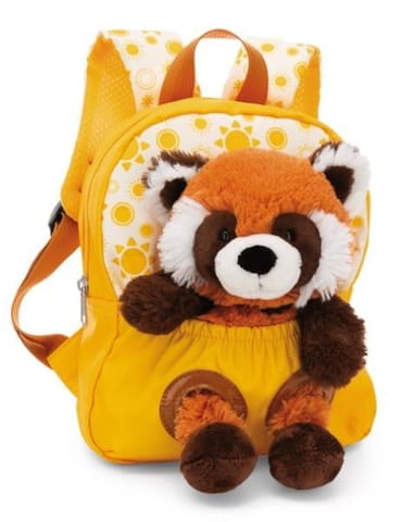 ⁨NICI 49854 Backpack 21x26cm yellow + Panda mascot red 25cm⁩ at Wasserman.eu