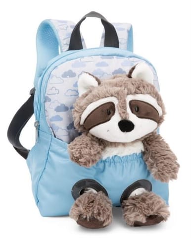 ⁨NICI 49844 Backpack 21x26cm blue + Raccoon mascot 25cm⁩ at Wasserman.eu