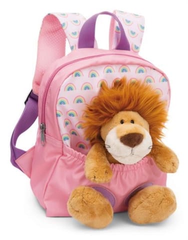 ⁨NICI 49849 Backpack 21x26cm pink + Lion mascot 25cm⁩ at Wasserman.eu