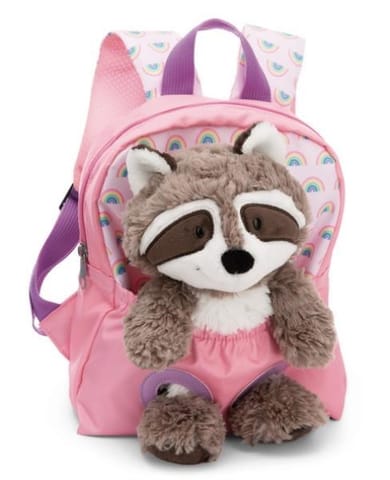 ⁨NICI 49845 Backpack 21x26cm pink + Raccoon mascot 25cm⁩ at Wasserman.eu