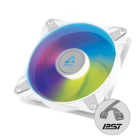 ⁨ARCTIC P14 PWM PST A-RGB - Semi-passive 140 mm case fan with digital A-RGB in white⁩ at Wasserman.eu