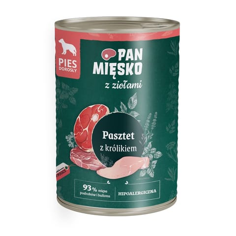 ⁨PAN MEAT with Herbs Rabbit Pate - wet dog food - 400 g⁩ at Wasserman.eu