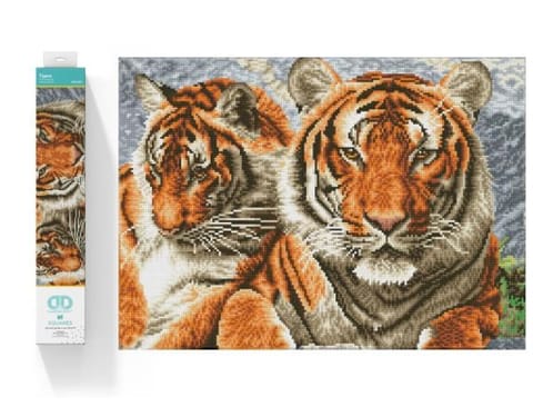 ⁨Diamond Embroidery Diamond Dotz Diamond Mosaic Tigers 59.5x45cm DQ10003⁩ at Wasserman.eu