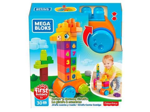 ⁨MEGA BLOKS First Builders Żyrafka z klockami Licz i jedź GFG19 MATTEL⁩ w sklepie Wasserman.eu