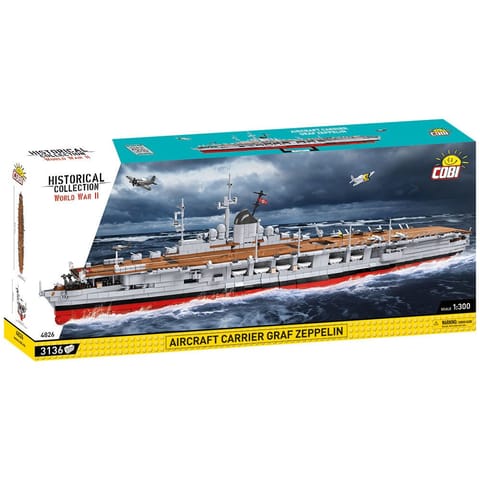 ⁨COBI 4826 Historical Collection WWII German Aircraft Carrier Graf Zeppelin 3136 P1 Pads⁩ at Wasserman.eu