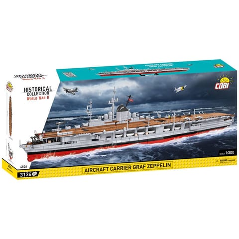 ⁨COBI 4826 Historical Collection WWII Niemiecki lotniskowiec Aircraft Carrier Graf Zeppelin 3136 klocków p1⁩ w sklepie Wasserman.eu