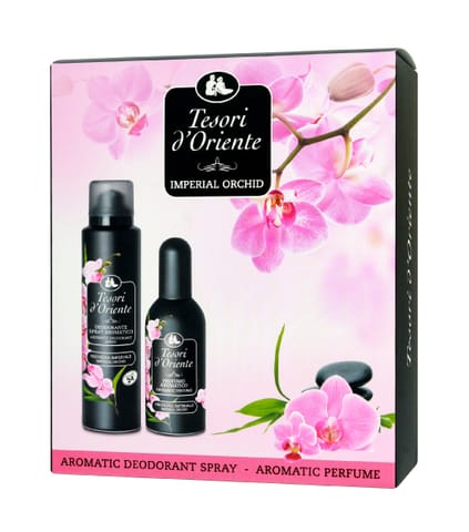 ⁨TESORI d`Oriente Zestaw prezentowy Imperial Orchid (Woda perfumowana 100 ml+ Dezodorant w sprayu 150 ml) 1 op. - 2 szt.⁩ w sklepie Wasserman.eu