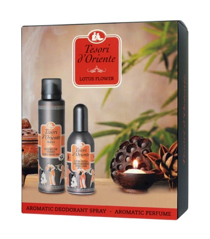 ⁨TESORI d`Oriente Zestaw prezentowy Lotus Flower (Woda perfumowana 100 ml+ Dezodorant w sprayu 150 ml) 1 op. - 2 szt.⁩ w sklepie Wasserman.eu