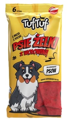 ⁨TUF TUF Psie Żelki - Paski z wołowiną 6szt⁩ w sklepie Wasserman.eu