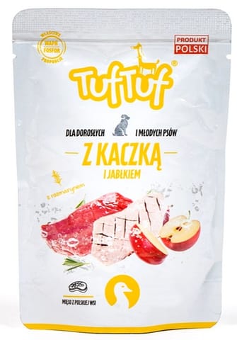 ⁨TUF TUF Kaczka z jabłkiem dla psa saszetka 500g⁩ w sklepie Wasserman.eu